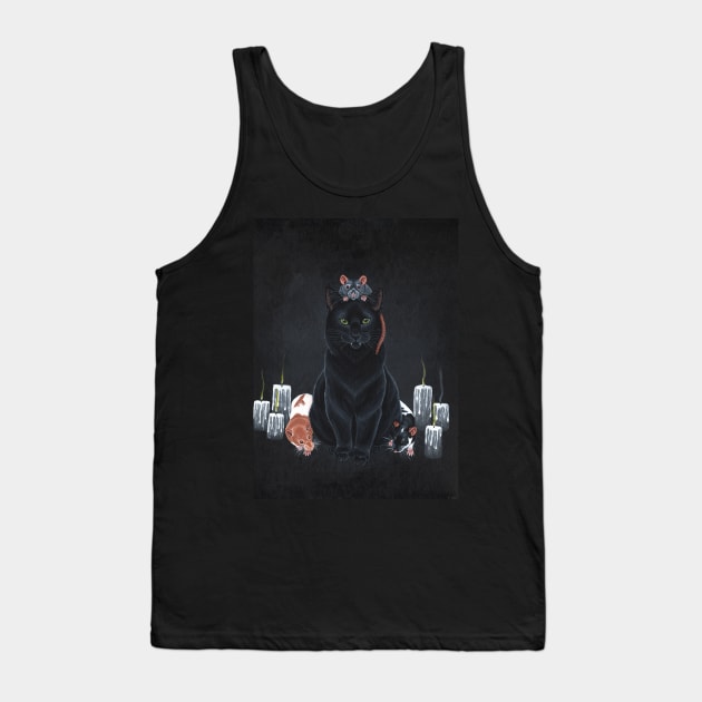 Black Cat and Fancy Rats Tank Top by WolfySilver